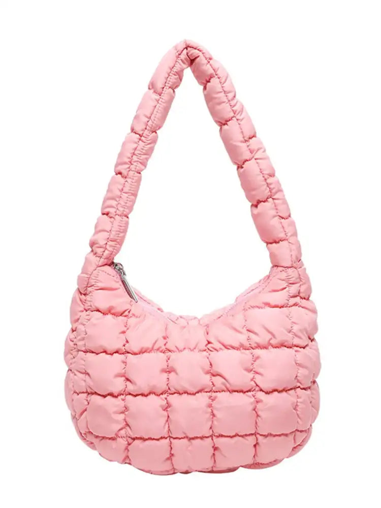 Quilted Ruched Shoulder Bag