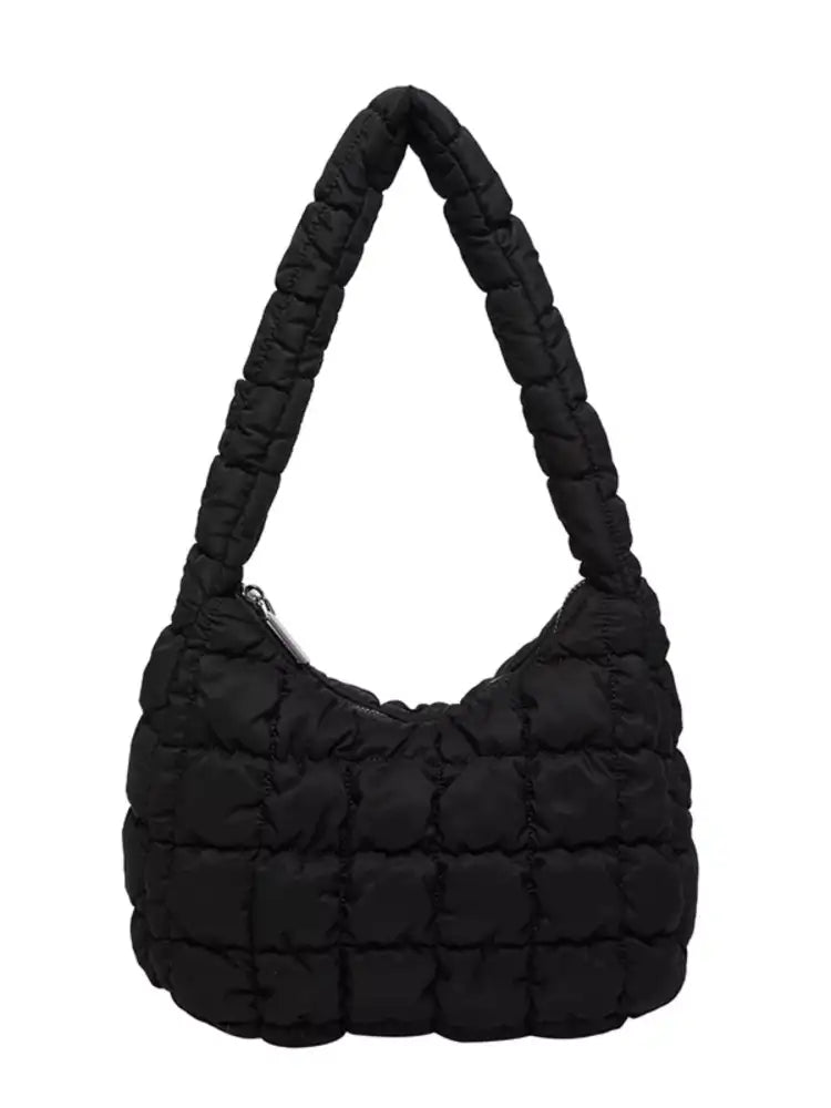 Quilted Ruched Shoulder Bag