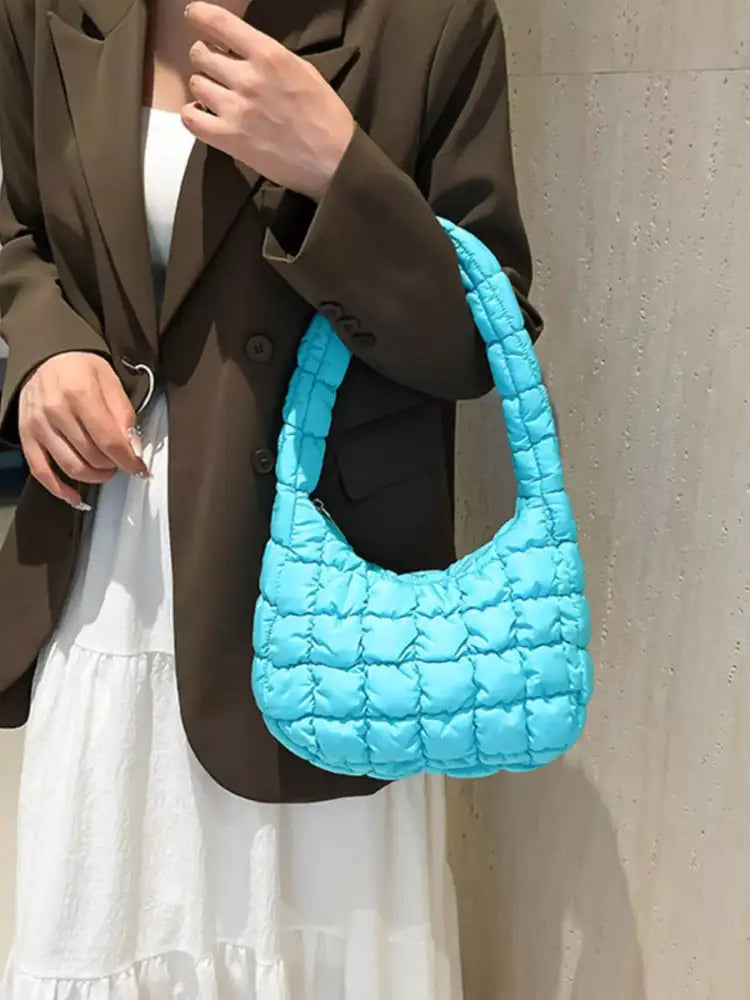 Quilted Ruched Shoulder Bag