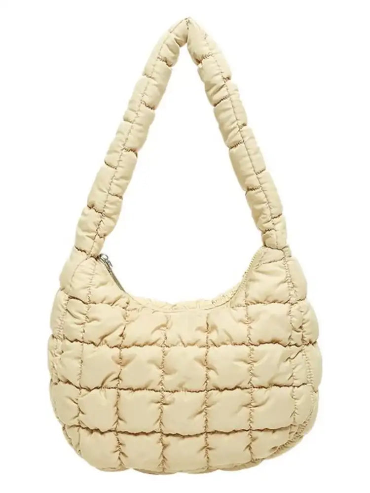 Quilted Ruched Shoulder Bag