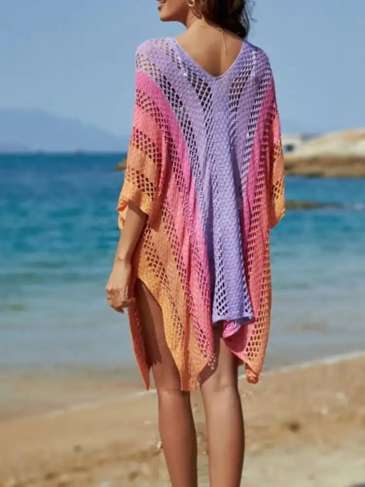 Rainbow Gradient Crochet Cover-Up
