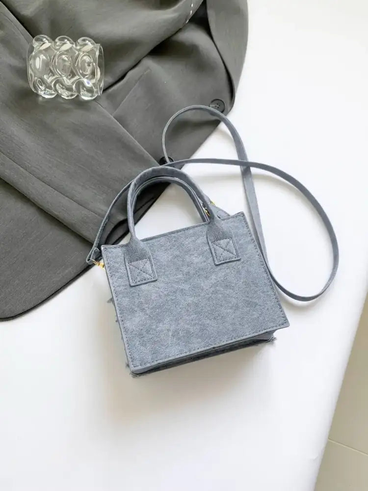 Raw Edge Plaid Shoulder Bag