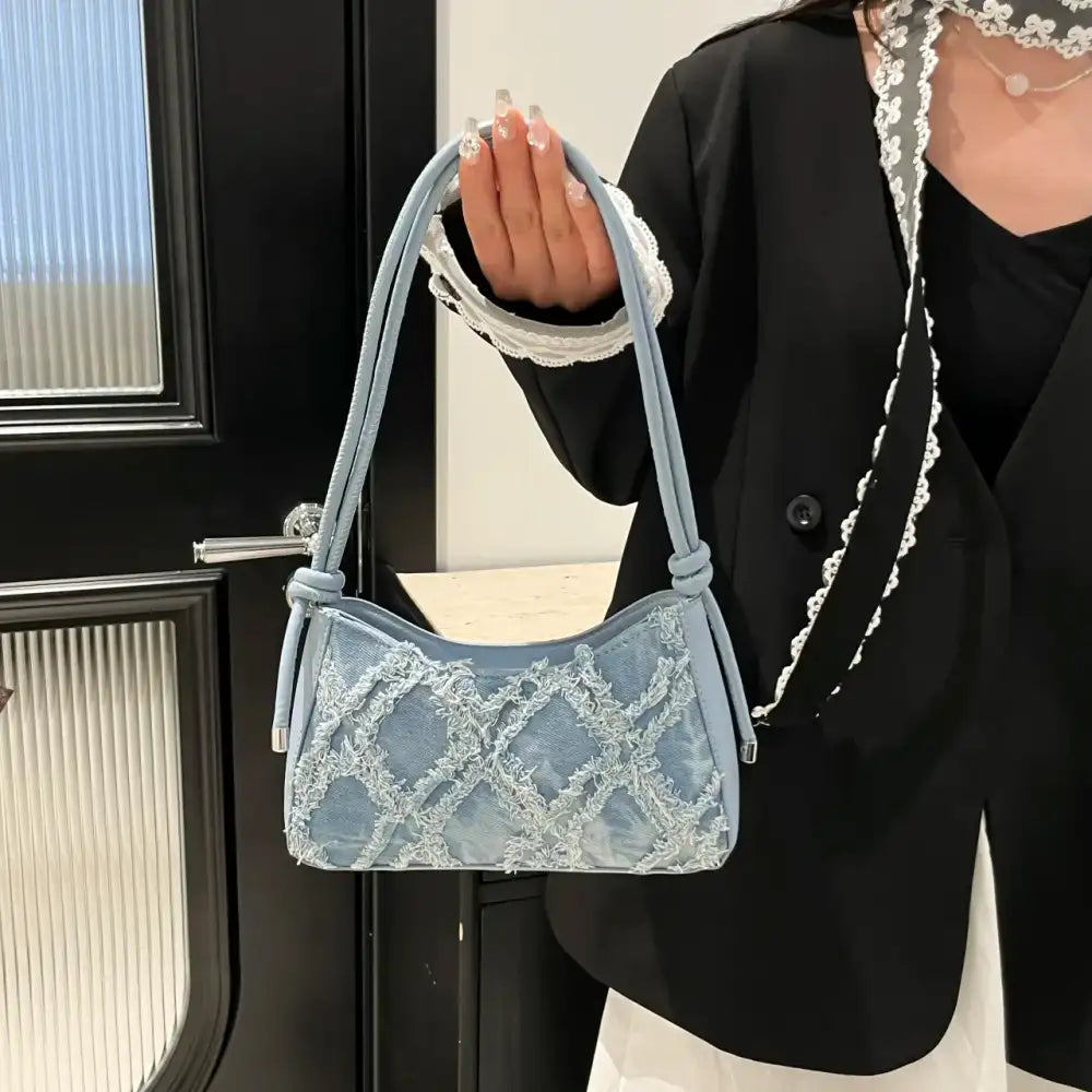Raw Hem Shoulder Bag
