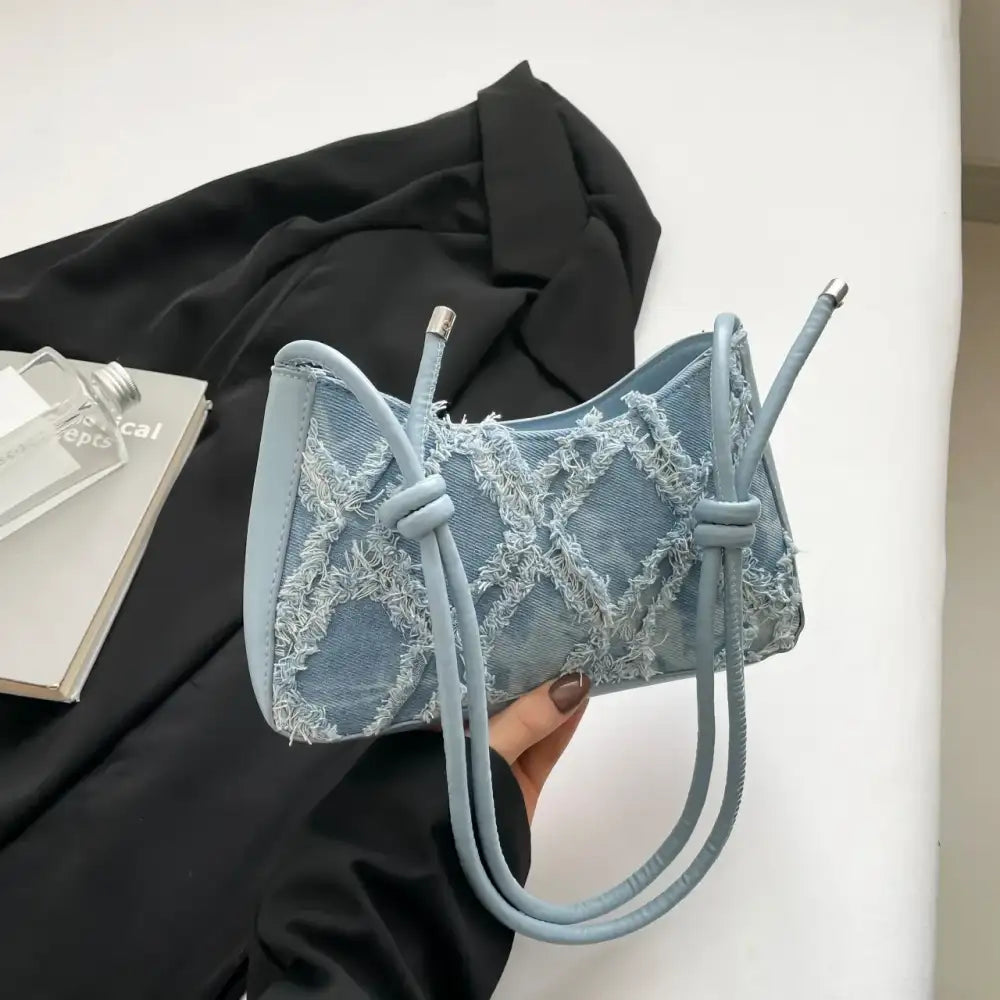 Raw Hem Shoulder Bag