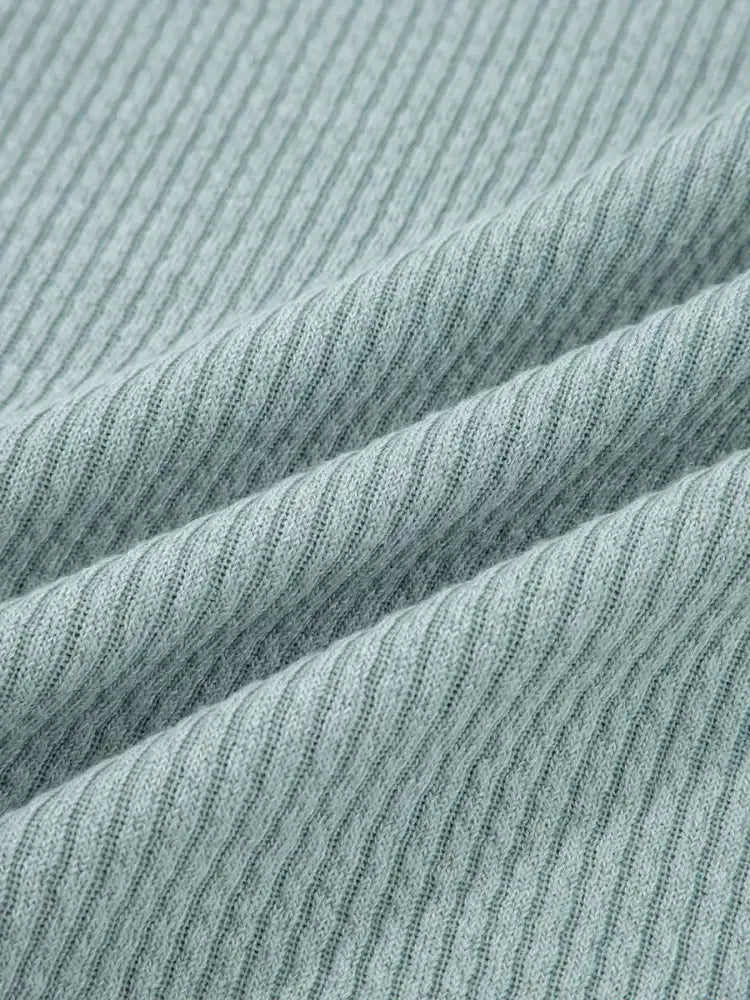 Ribbed Drop Shoulder Knit Hoodie