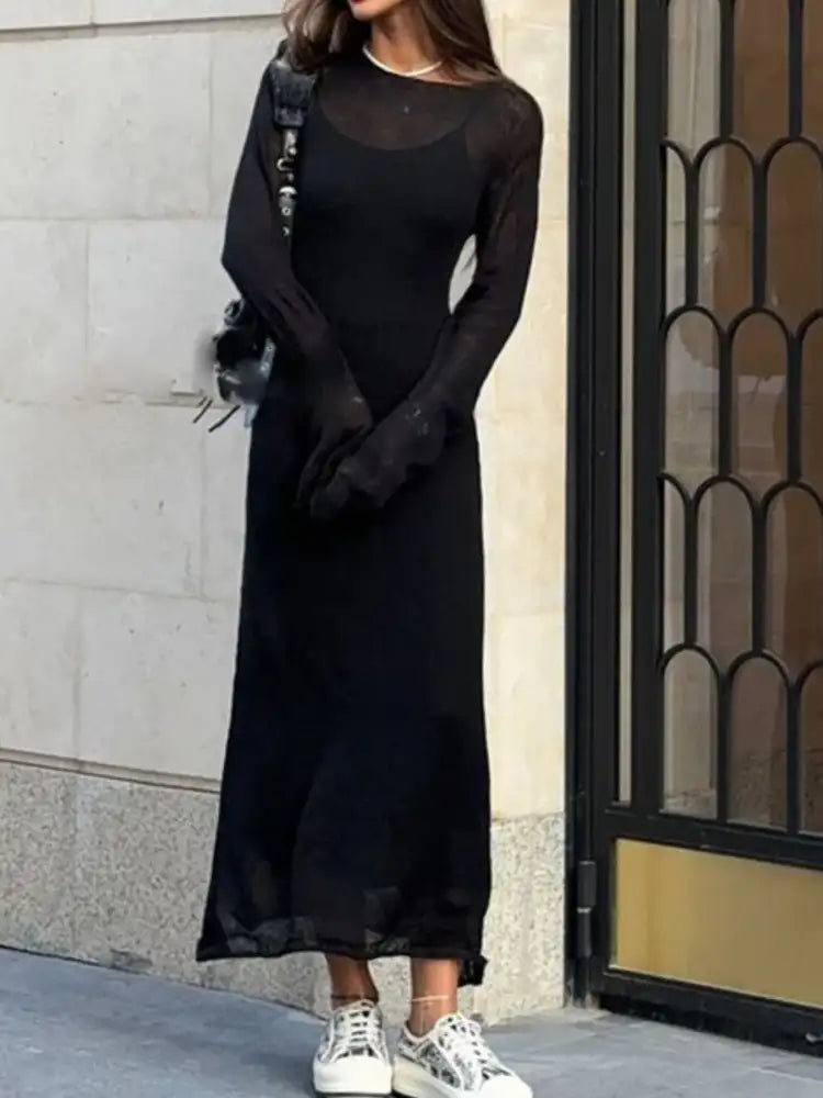 Ribbed Knit Cami Dress and Cover Up Sweater Set