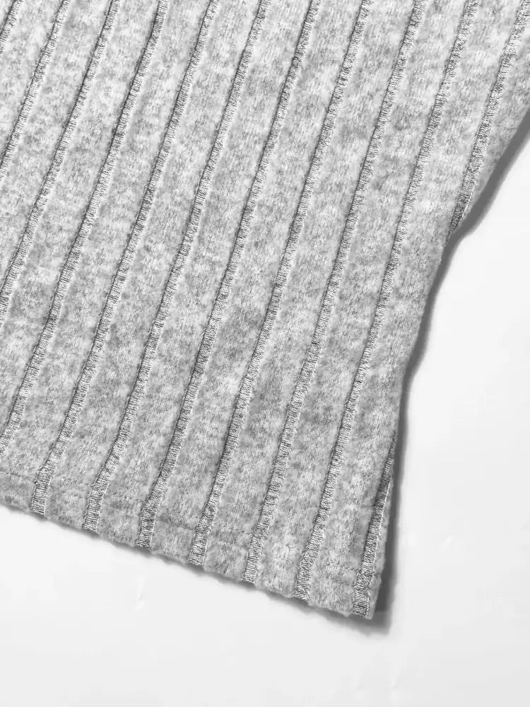 Ribbed Knit Crop Top and Wide Leg Pants Set