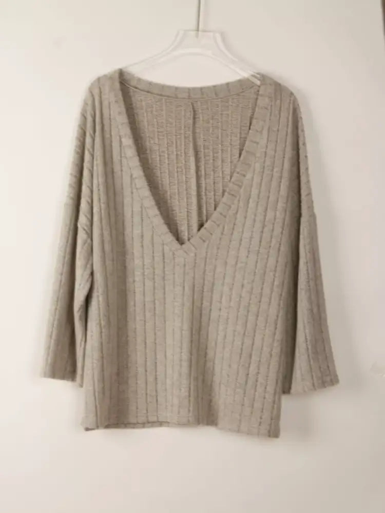 Ribbed Knit Tank & Long Sleeve Top Set