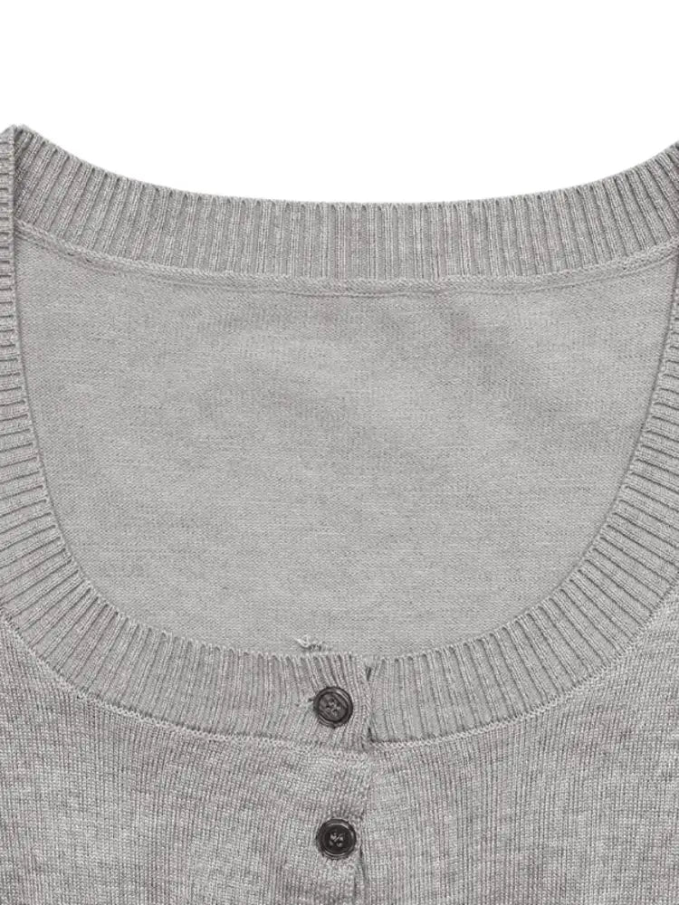 Ribbed Long Sleeve Top and Skirt Knit Set