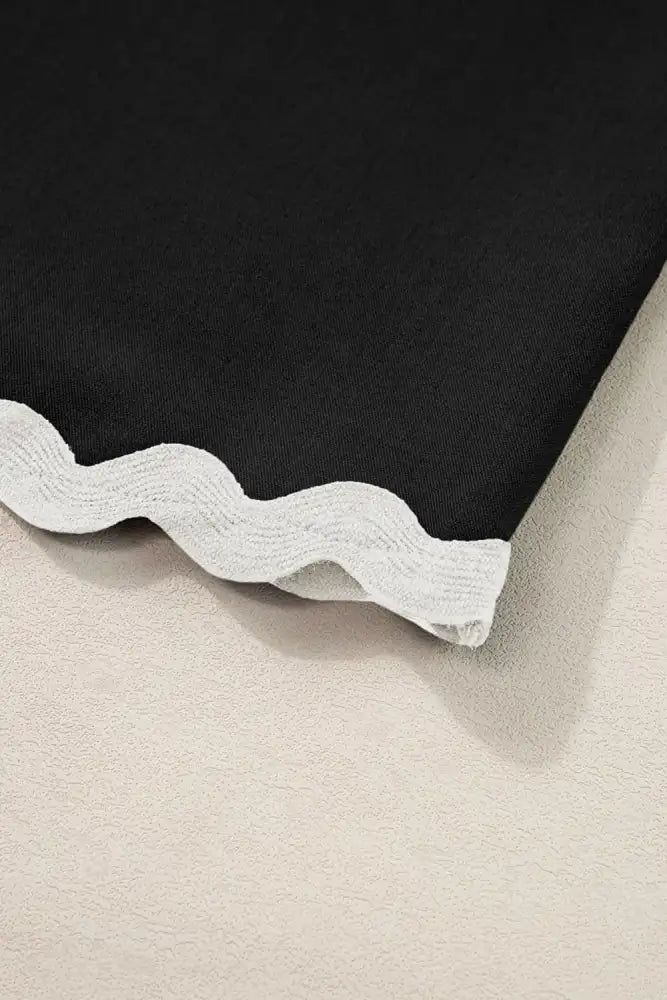 Ricrac Trim Tank Top and Elastic Waist Shorts Set