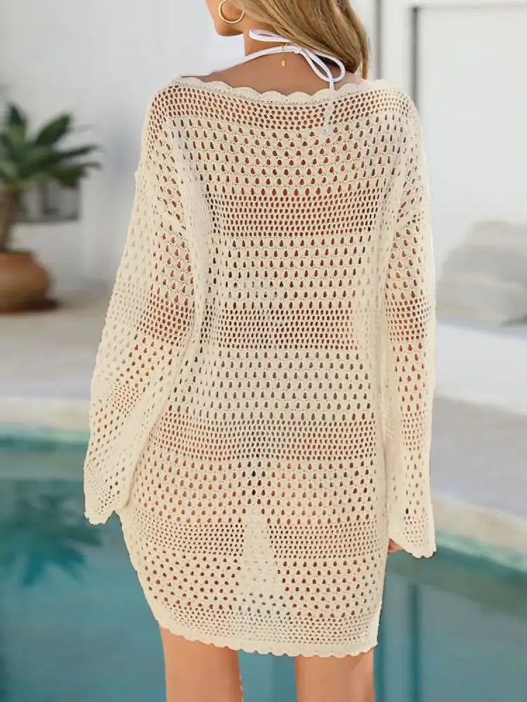 Round Neck Openwork Cover-Up