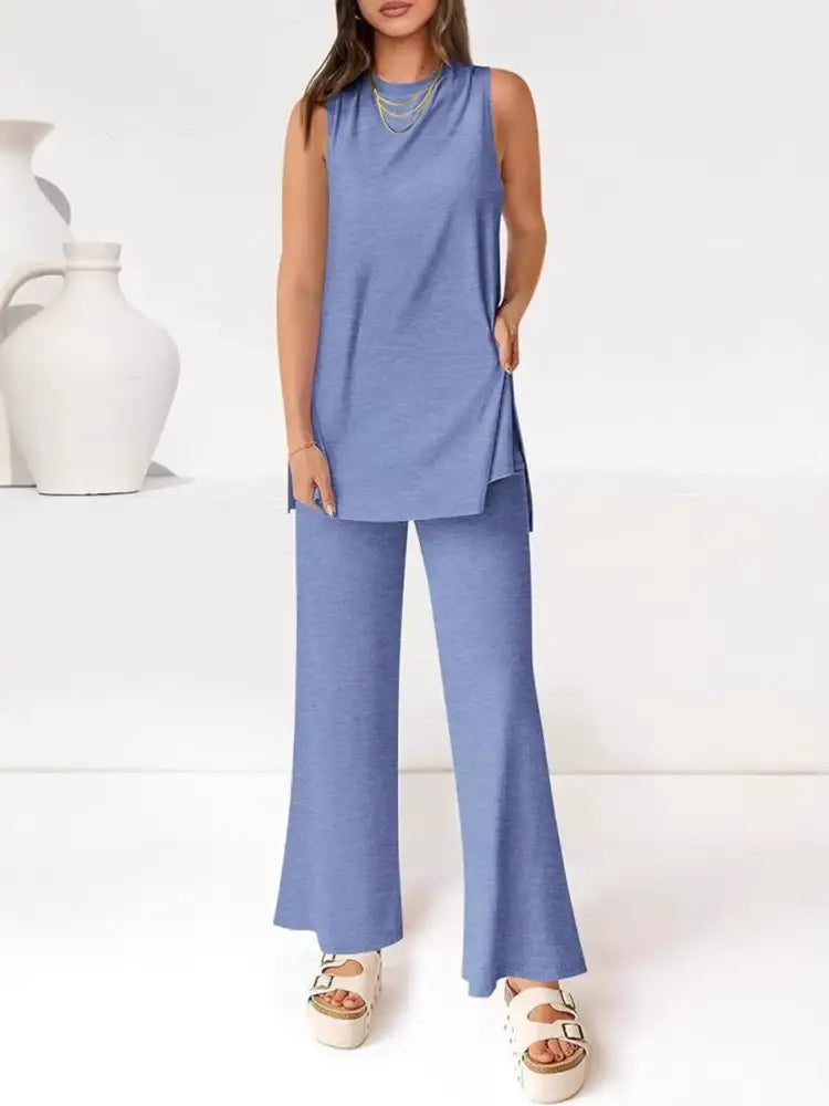 Round Neck Tank and Pants Set