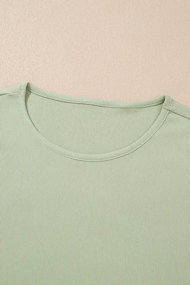 Round Neck Tank Top and High Waist Pants Set