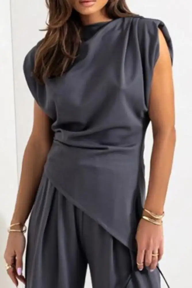 Round Neck Top and Pants Set