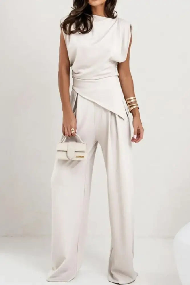 Round Neck Top and Pants Set