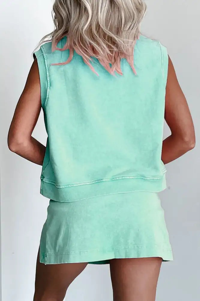 Two Piece Cotton Slit Set for Women