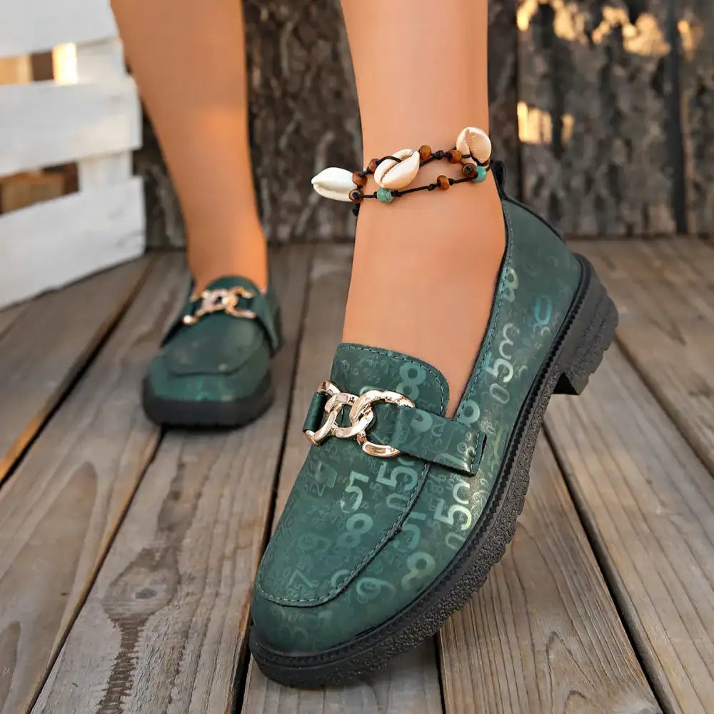 Round Toe Block Heels Loafers