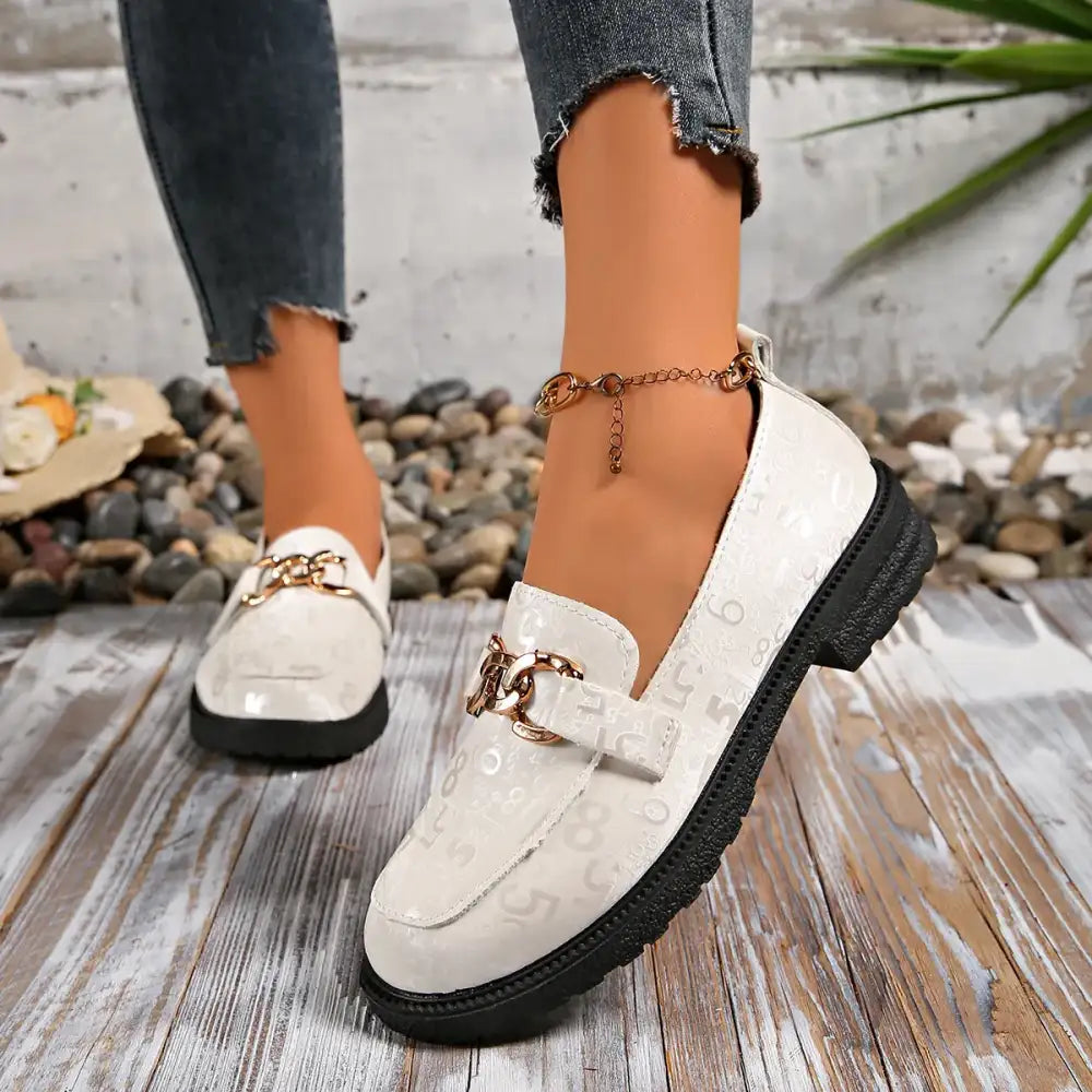 Round Toe Block Heels Loafers