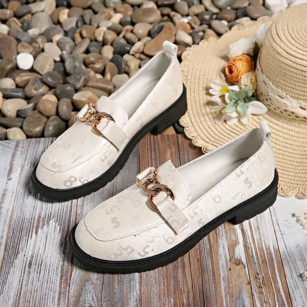 Round Toe Block Heels Loafers