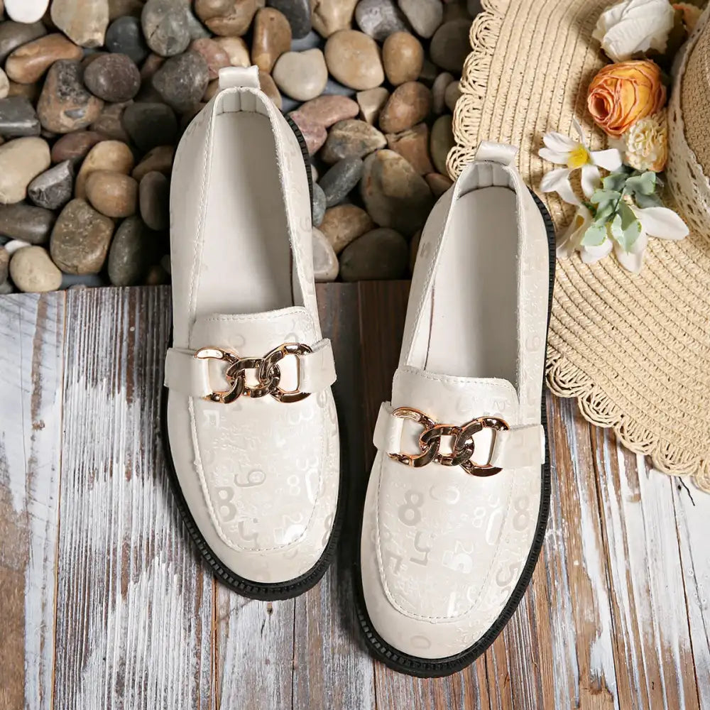 Round Toe Block Heels Loafers