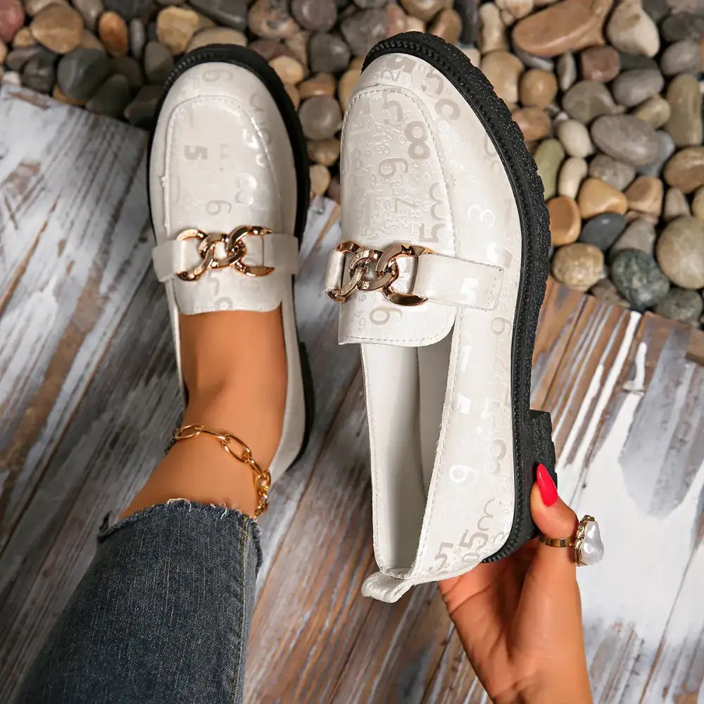 Round Toe Block Heels Loafers