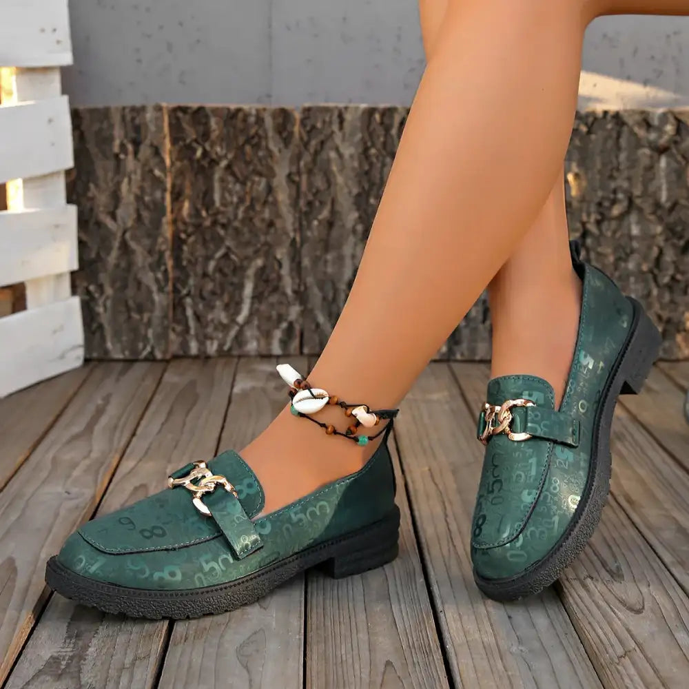 Round Toe Block Heels Loafers