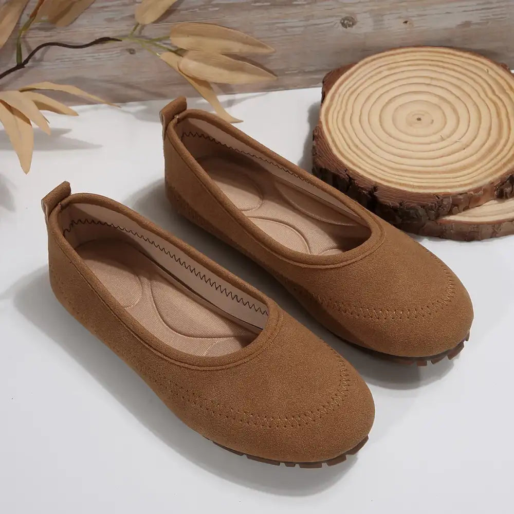 Round Toe Flat Slip-Ons