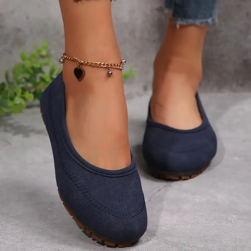 Round Toe Flat Slip-Ons