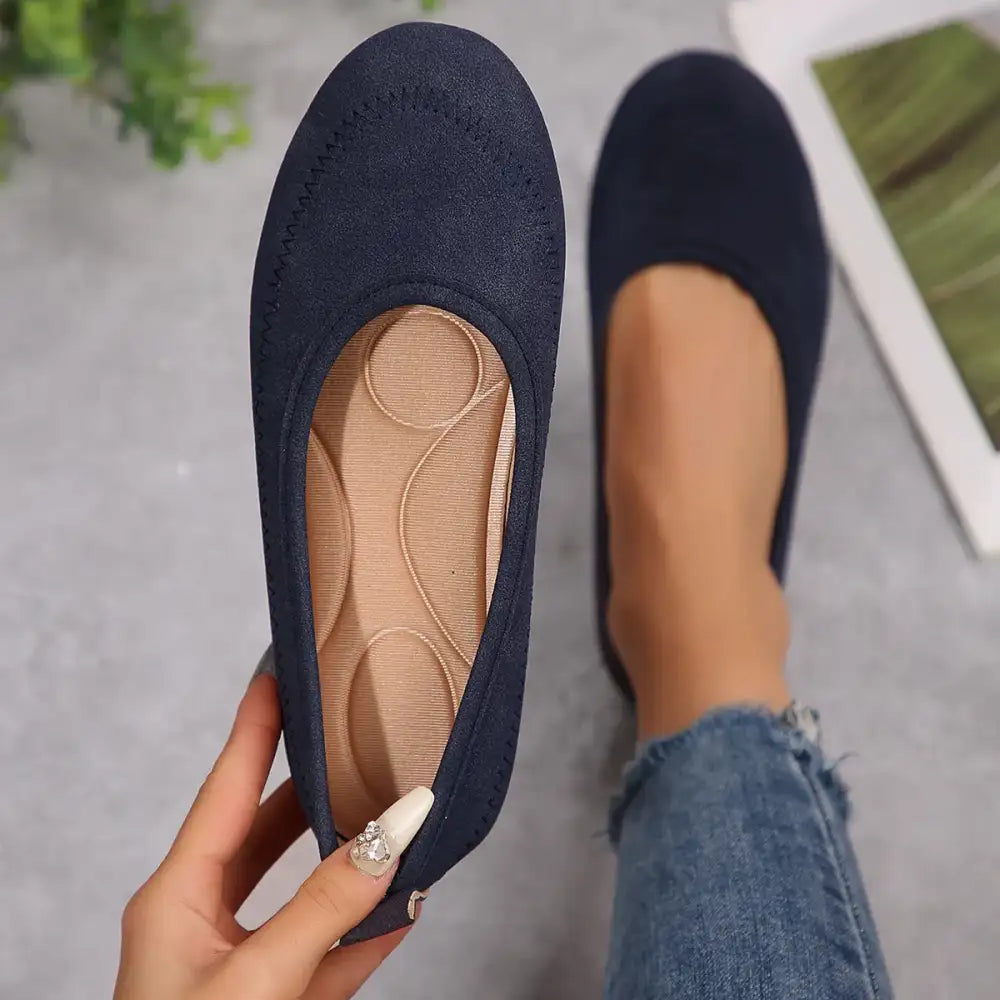 Round Toe Flat Slip-Ons