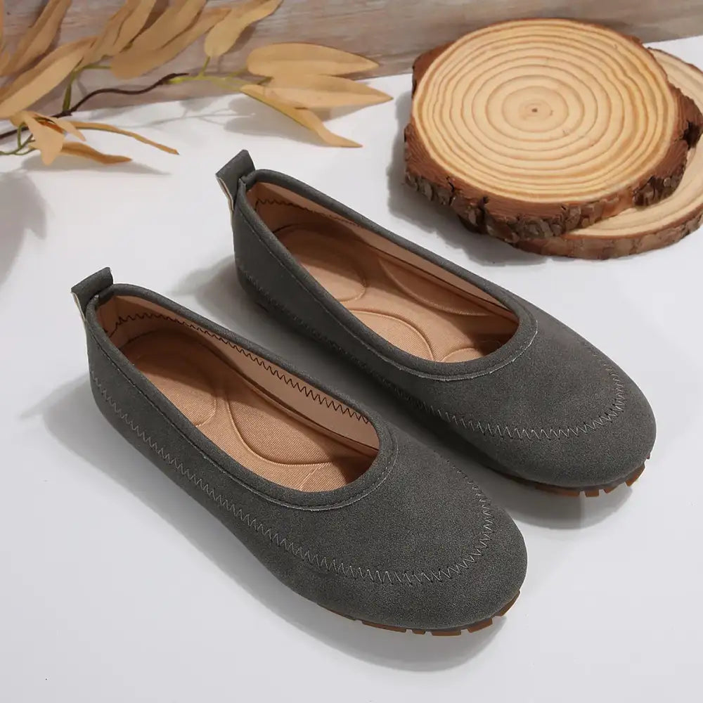 Round Toe Flat Slip-Ons