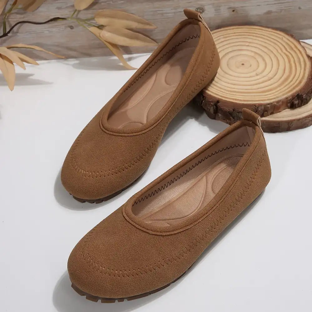 Round Toe Flat Slip-Ons