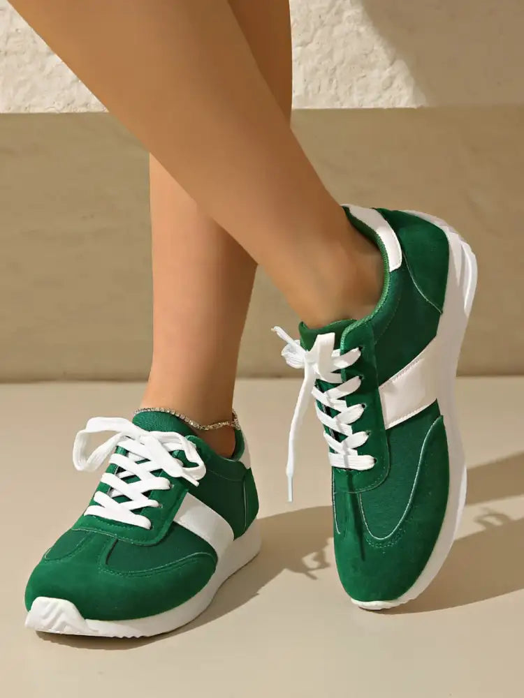 Round Toe Lace Up Sneakers