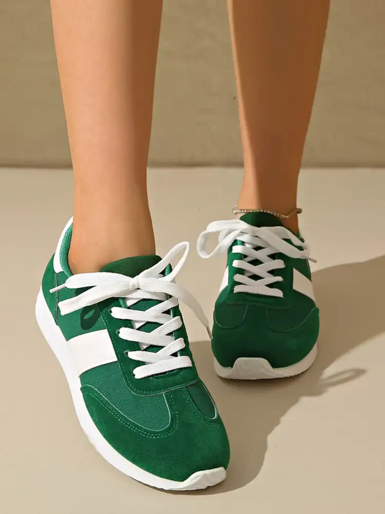 Round Toe Lace Up Sneakers
