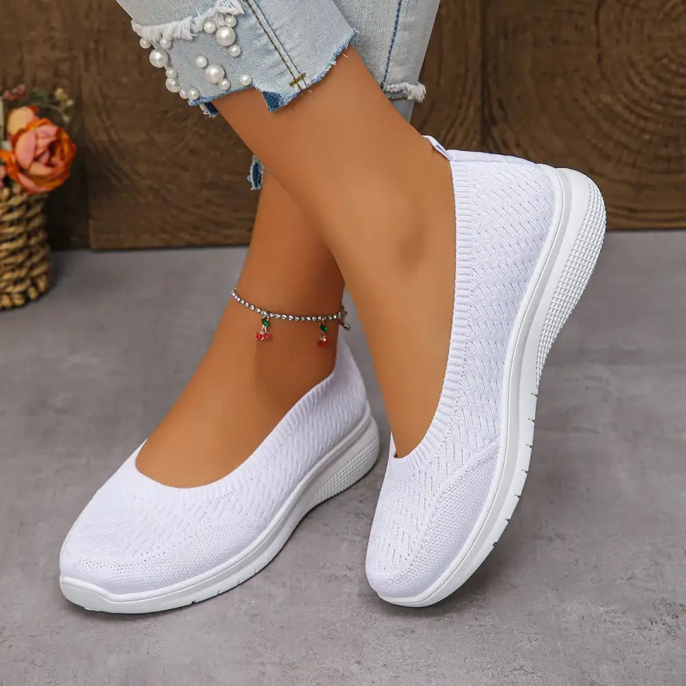 Round Toe Mesh Slip-Ons