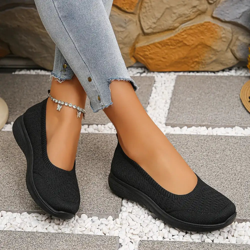 Round Toe Mesh Slip-Ons