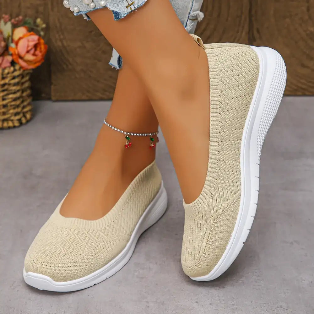 Round Toe Mesh Slip-Ons