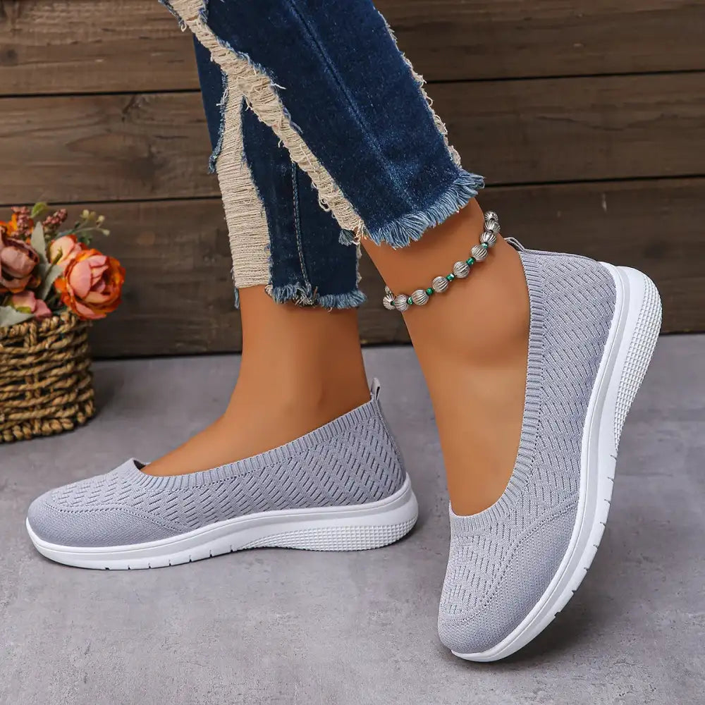 Round Toe Mesh Slip-Ons
