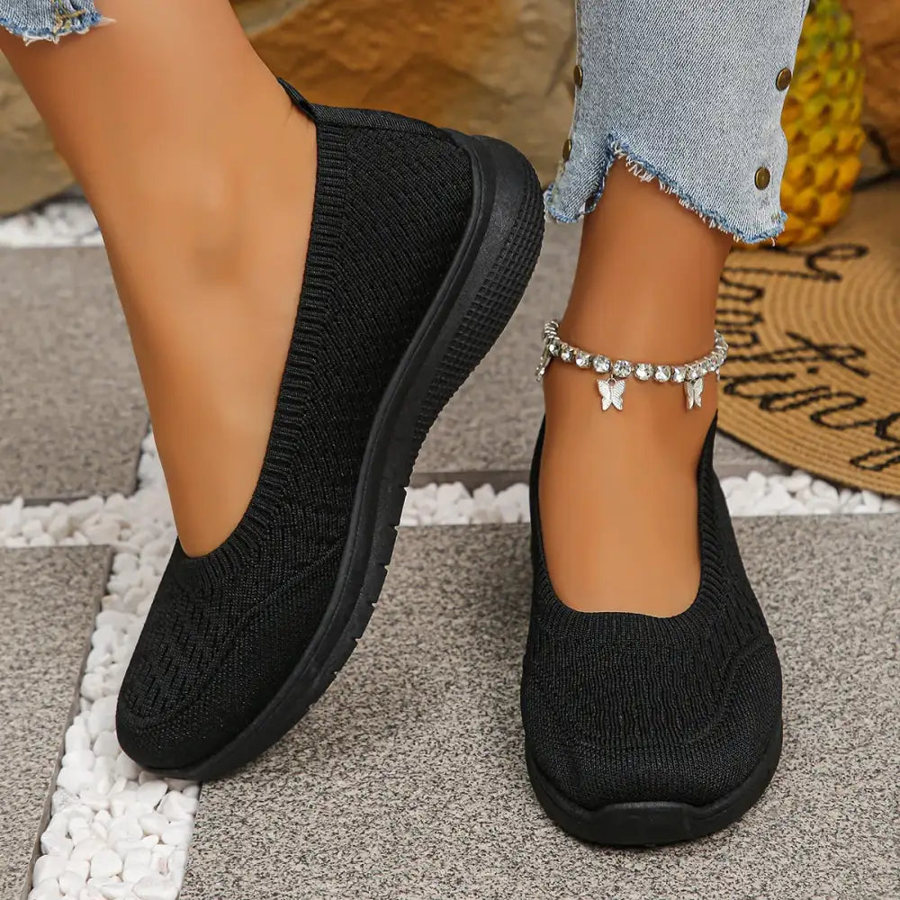 Round Toe Mesh Slip-Ons