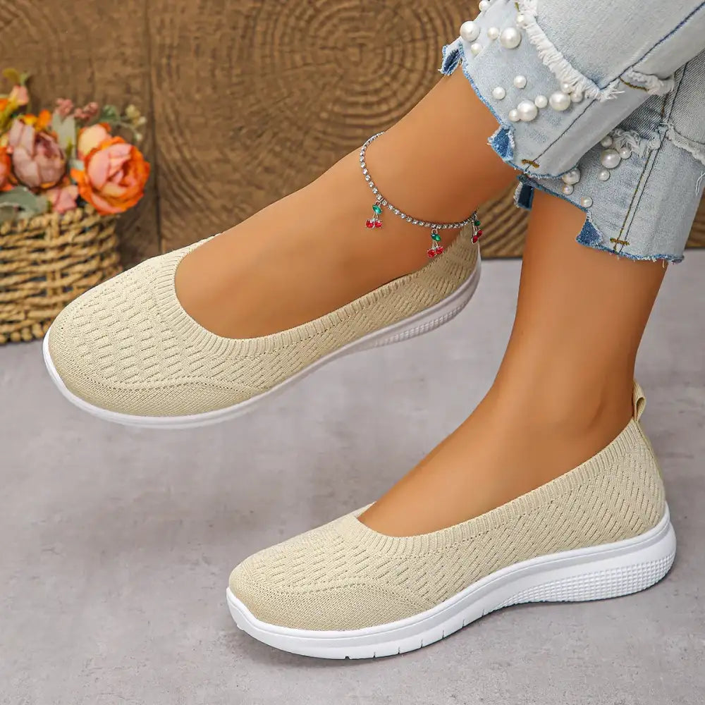 Round Toe Mesh Slip-Ons