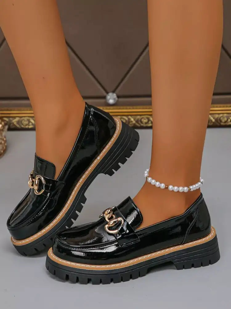 Round Toe Platform Loafers