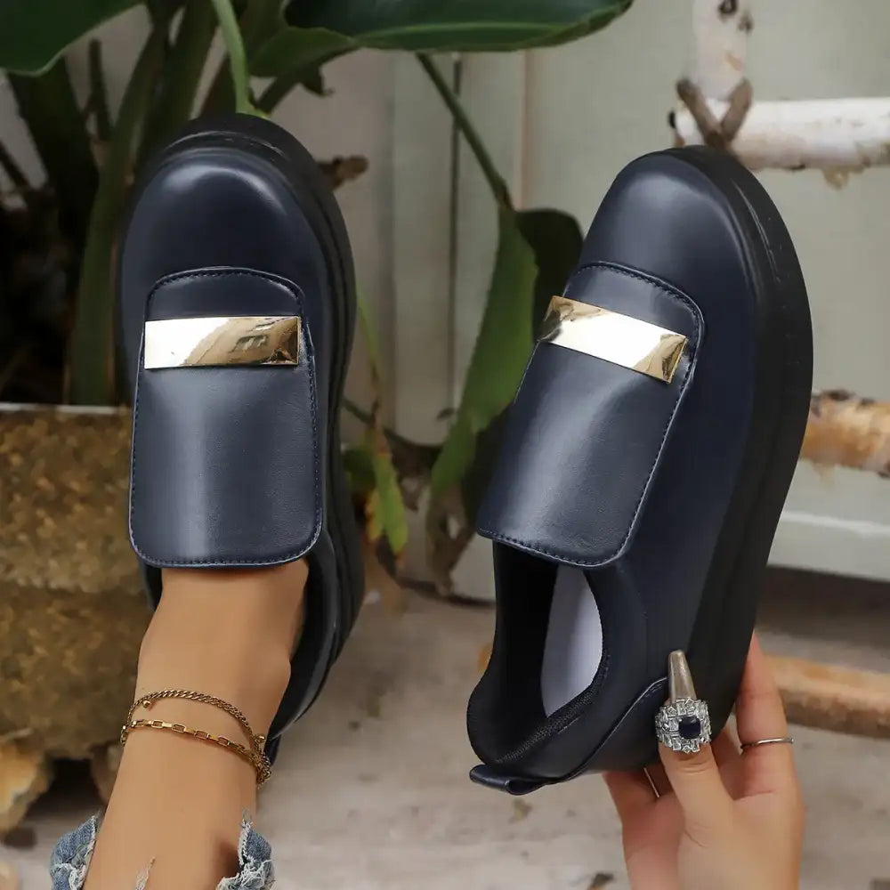 Round Toe Platform Loafers