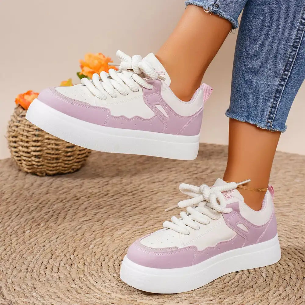 Round Toe Platform Sneakers