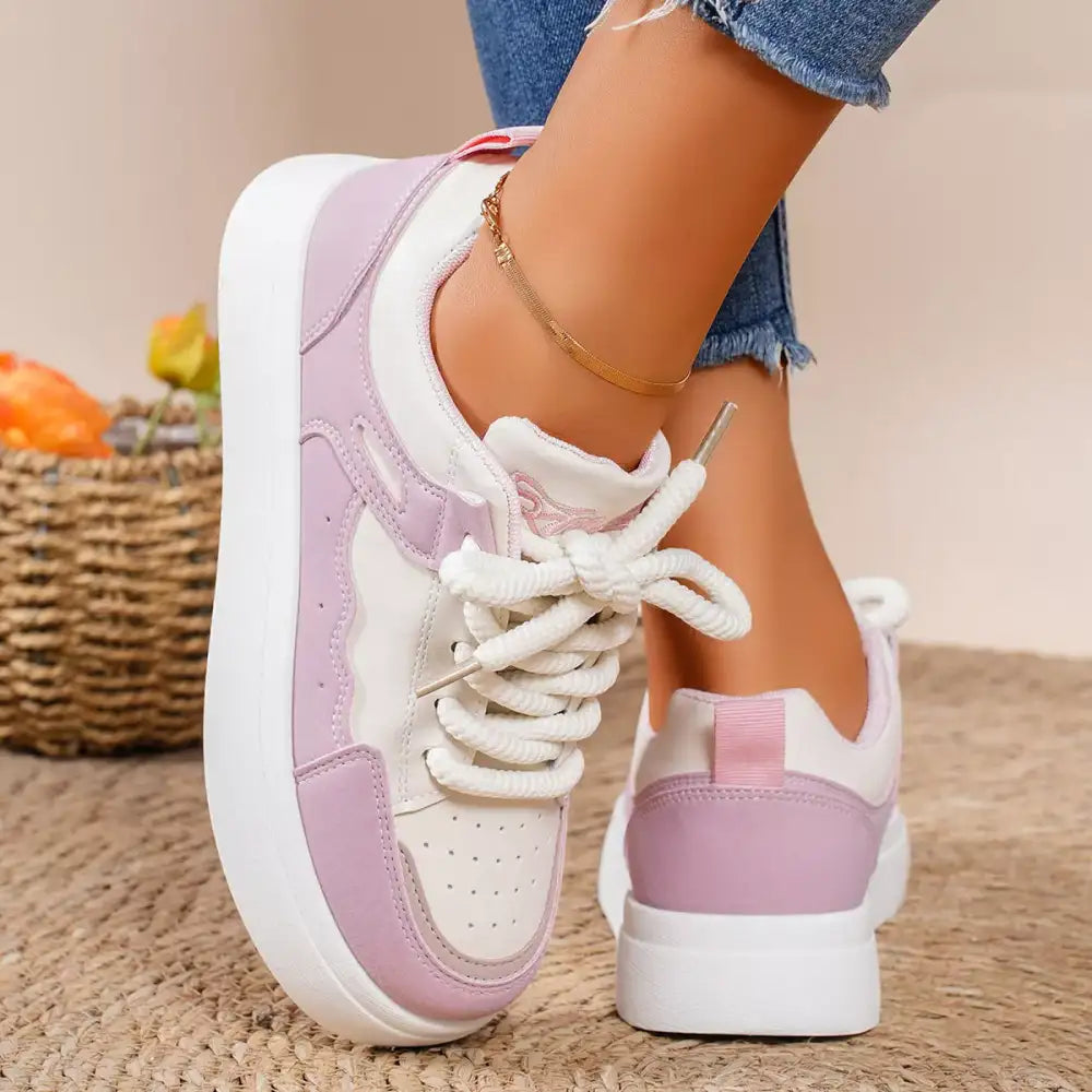Round Toe Platform Sneakers