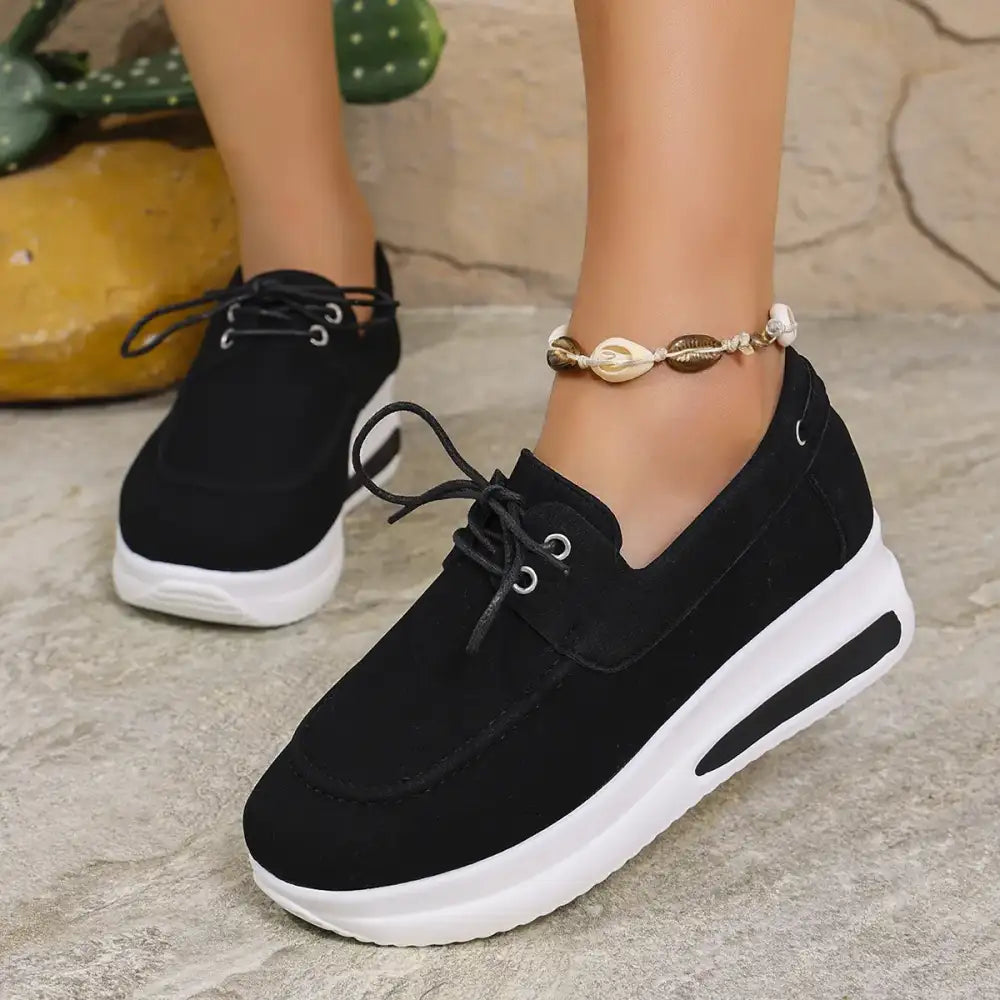 Round Toe Platform Sneakers