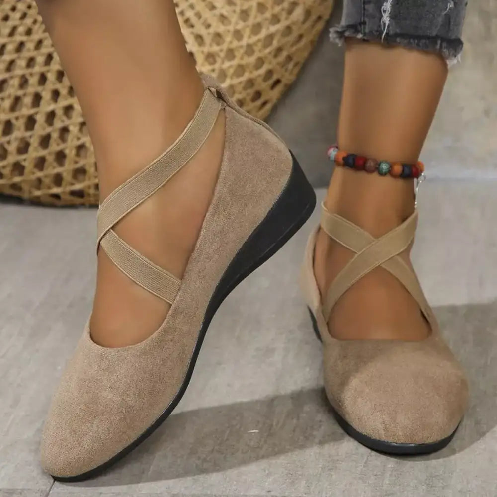 Round Toe Wedge Loafers