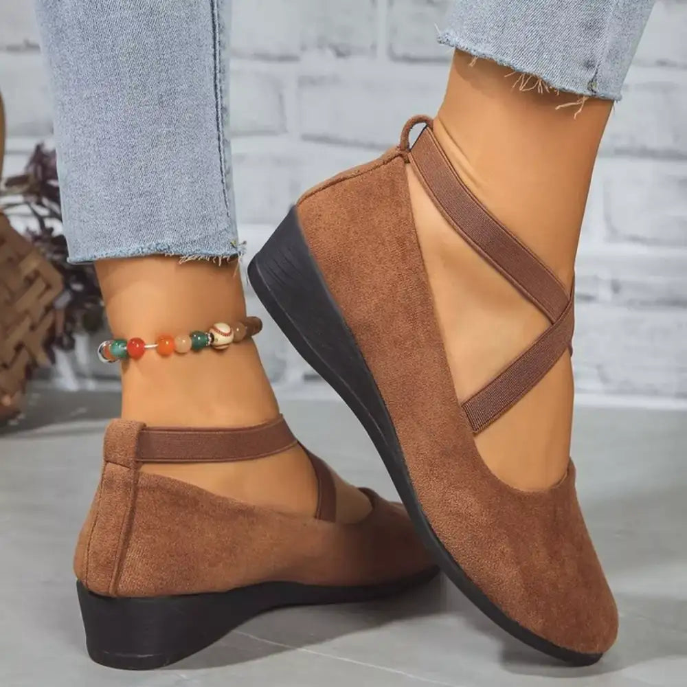 Round Toe Wedge Loafers