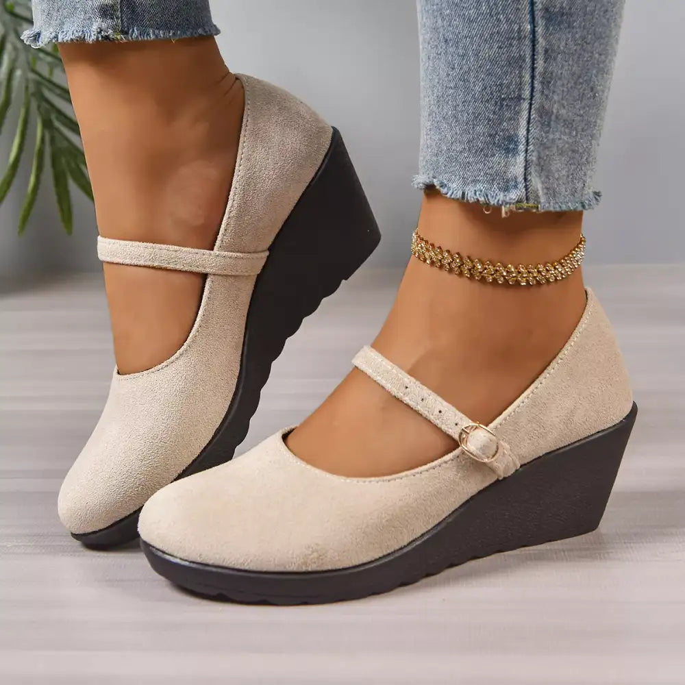 Round Toe Wedge Loafers