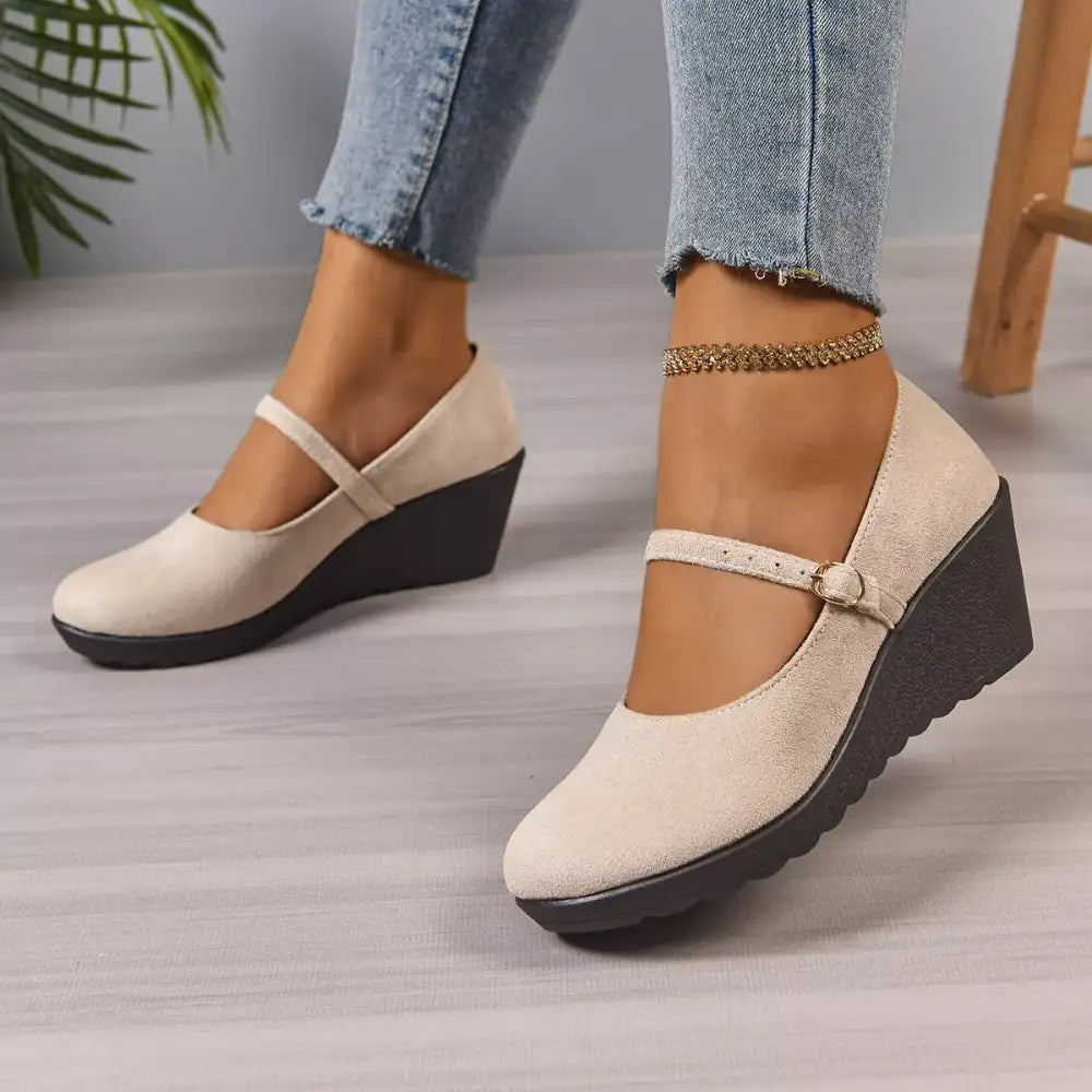 Round Toe Wedge Loafers