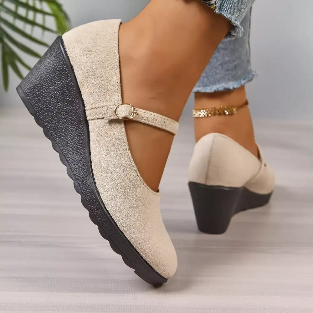 Round Toe Wedge Loafers