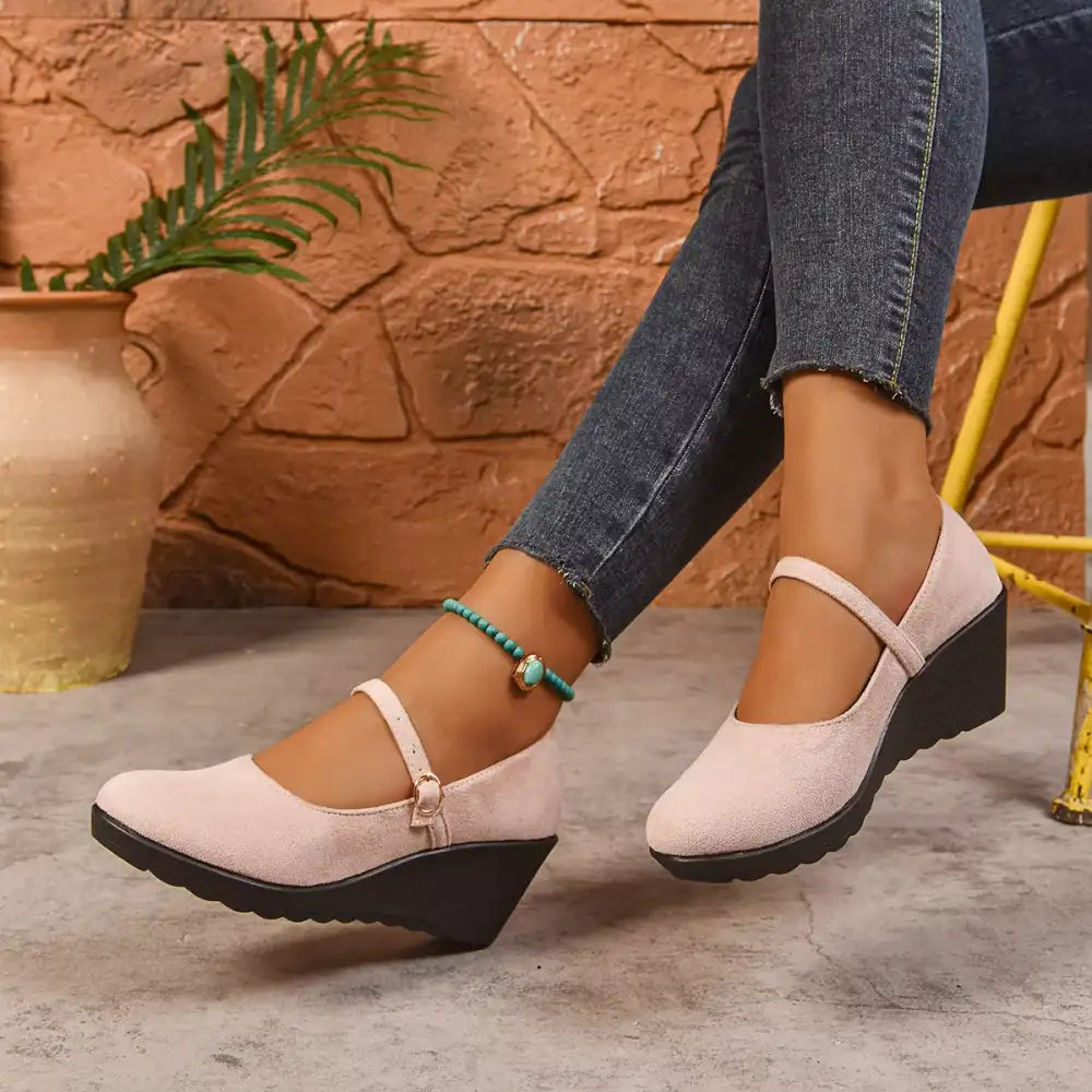 Round Toe Wedge Loafers